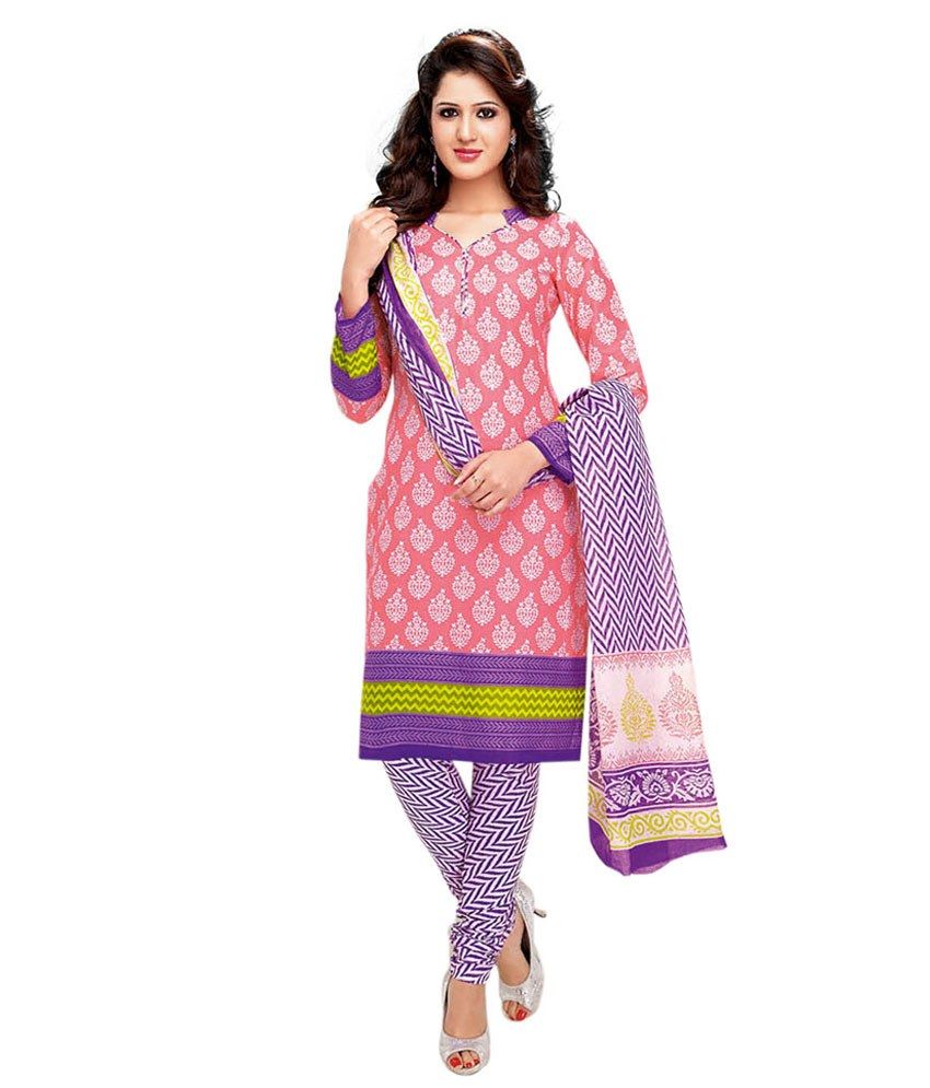 Aarohi Fashion Multicolor Printed Cotton Unstitched Dress Material ...