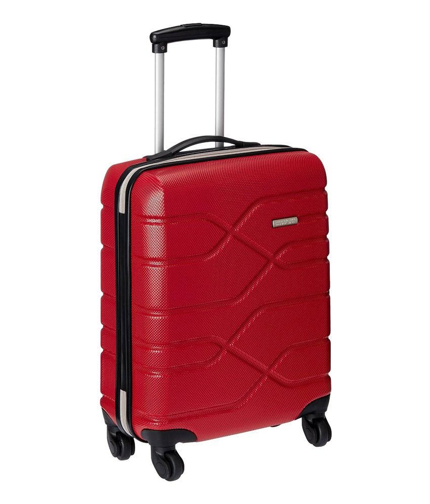 American Tourister Houston City Red 4 Wheel Hard Luggage Trolley Size