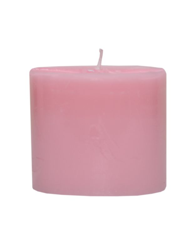 Candleks Plain Pillar Candle In Pink Color small Buy Candleks Plain