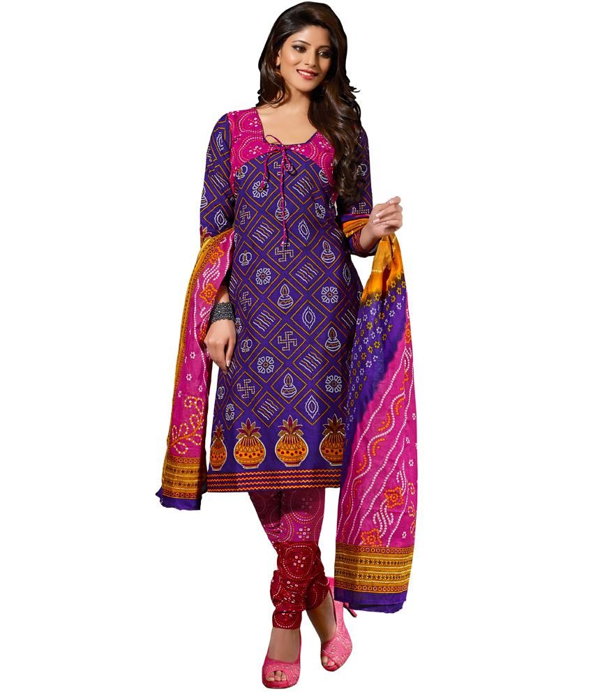 bandhani churidar materials online