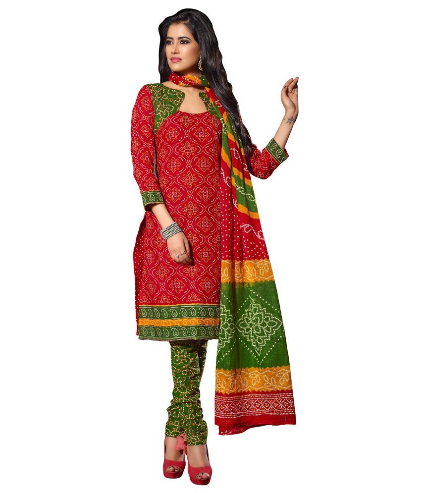 Lacxo Bandhani Cotton Dress Material Buy Lacxo Bandhani
