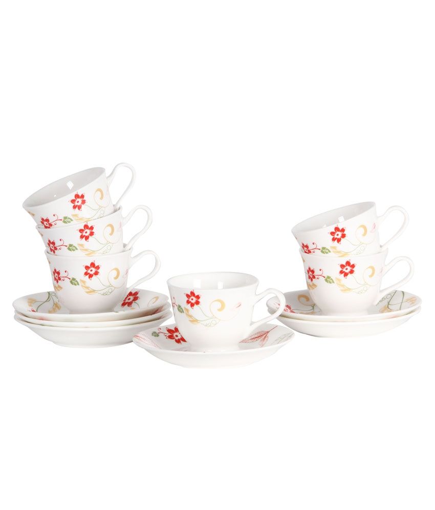 Bharat Microwave Bone China 12 Pcs Cup & Saucer Set Buy Online at Best