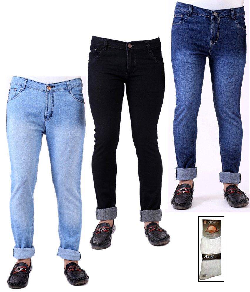 Ansh Fashion Wear Multicolor Stretchable Men's Jeans Combo Of 3 Jeans ...