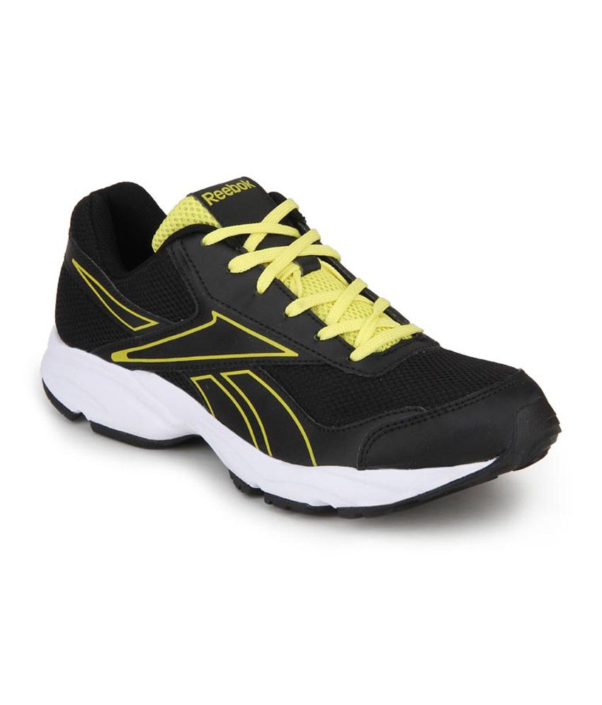 reebok run start lp black running shoes