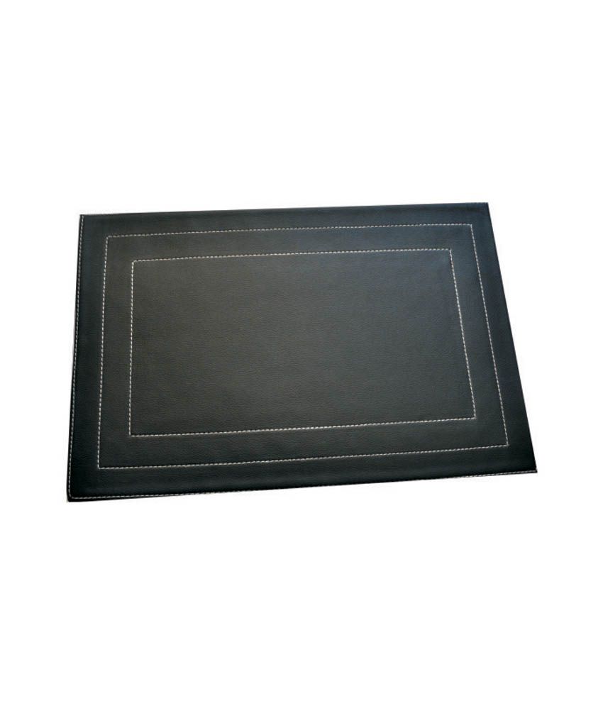 Dimensions Black Plain Leather Table Mats 6 Piece Buy