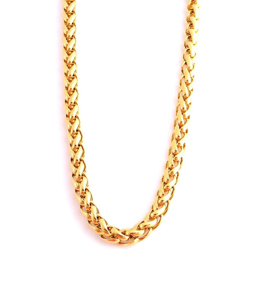 The Jewelbox Gold Plated Wheat Short Chain -17.5 Inches: Buy The ...