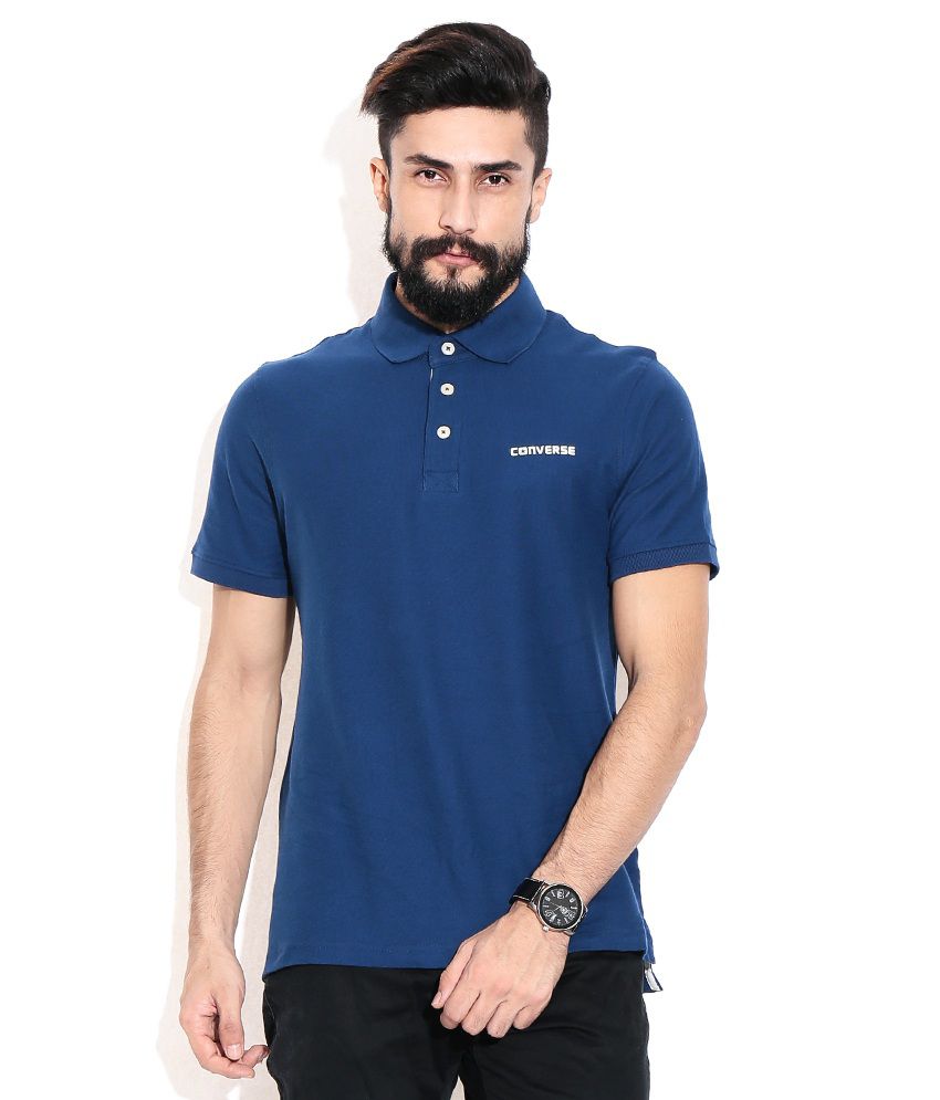 Converse Blue Polo T-shirt - Buy Converse Blue Polo T-shirt Online at ...
