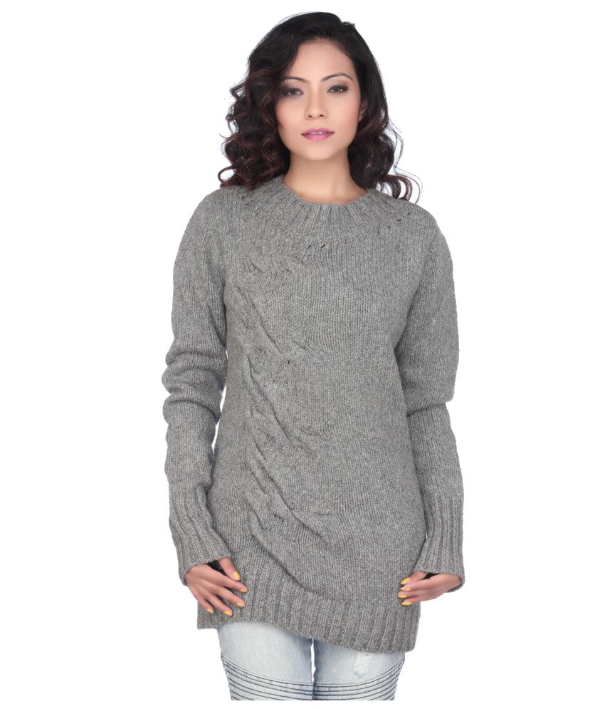 Buy Dkny Gray Woollen Non Hooded Sweatshirt Online at Best Prices in ...