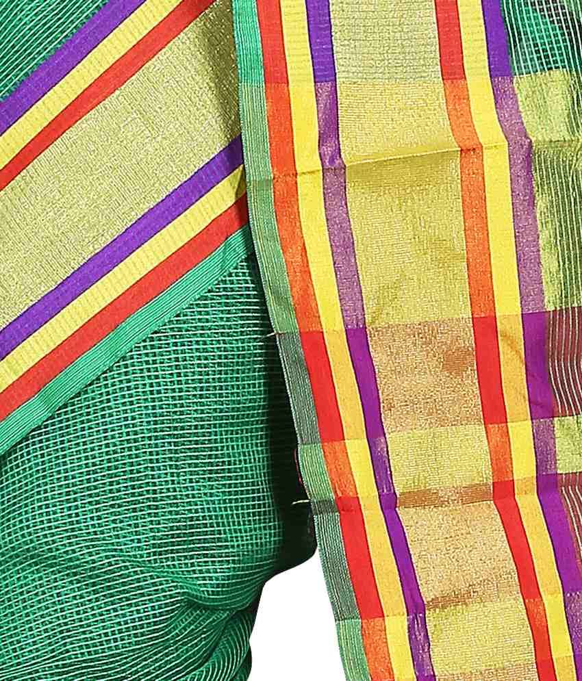 Sanju Sarees Green Cotton Silk Chettinad Sarees Buy Sanju Sarees Green Cotton Silk Chettinad