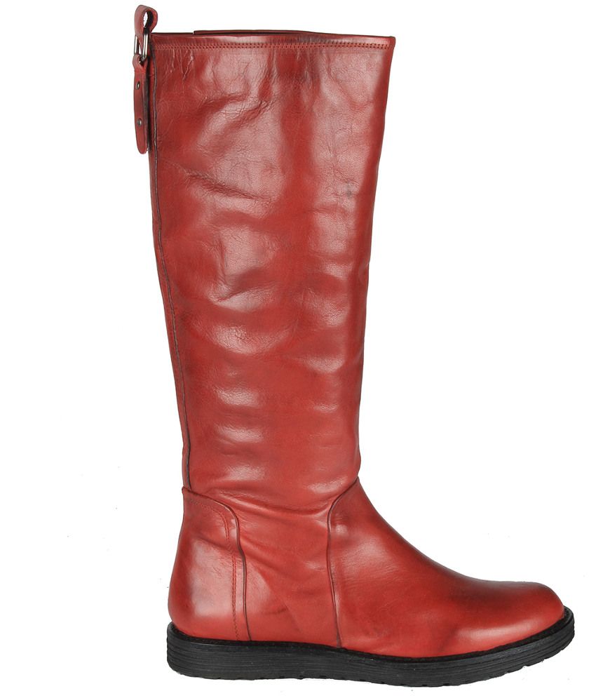 red flat boots