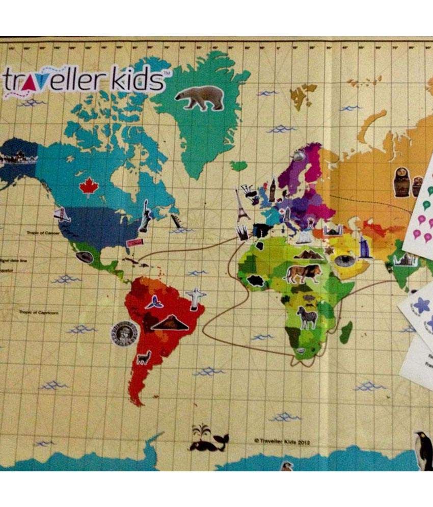 Traveller Kids Interactive World Map Kit Educational Geography Game Buy Traveller Kids Interactive World Map Kit Educational Geography Game Online At Low Price Snapdeal