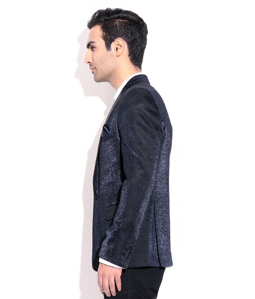 one shoulder lurex blue