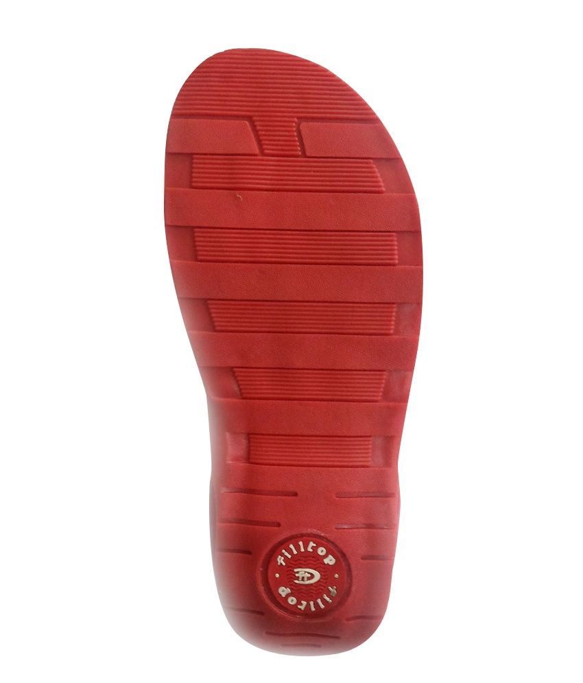 ladies red flip flops