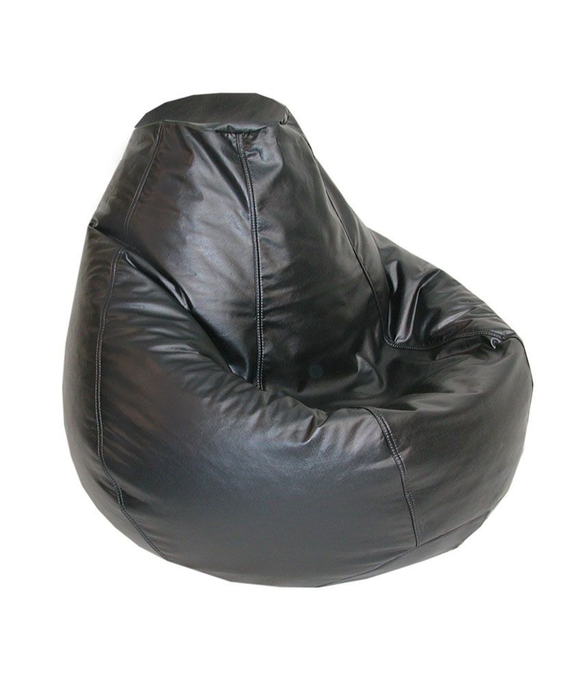 Black Leather Bean Bag Cover (Without Beans) XL - Buy Black Leather Bean Bag Cover (Without ...
