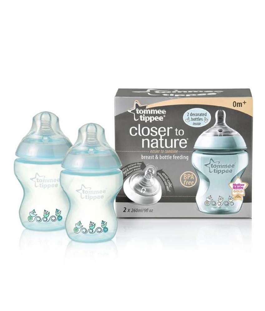 Tommee Tippee Ctn Feeding Bottle 260ml 2pk Blue Pink Buy Tommee