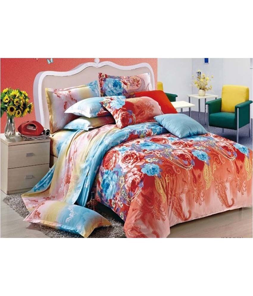 Monte Carlo Pink Cotton Floral Double Bed Sheet Buy Monte Carlo Pink Cotton Floral Double Bed