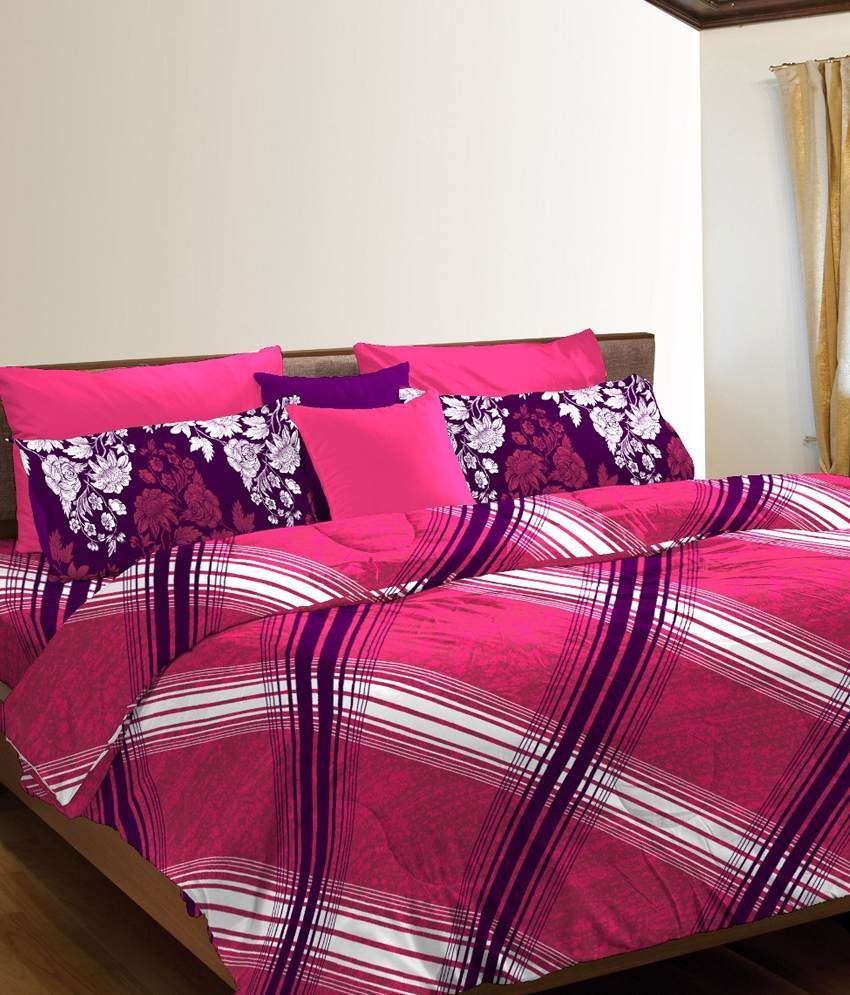 Portico New York Maroon Abstract Blends 1 Double Bed Sheet With 2 Pillow Covers Buy Portico