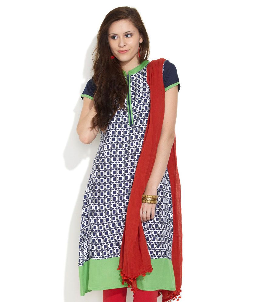 dark blue kurta for ladies