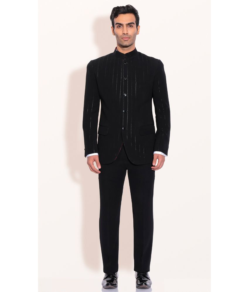 Ashish N Soni Black Polyester Mens Bandgala Jacket With Pants Buy Ashish N Soni Black 2251