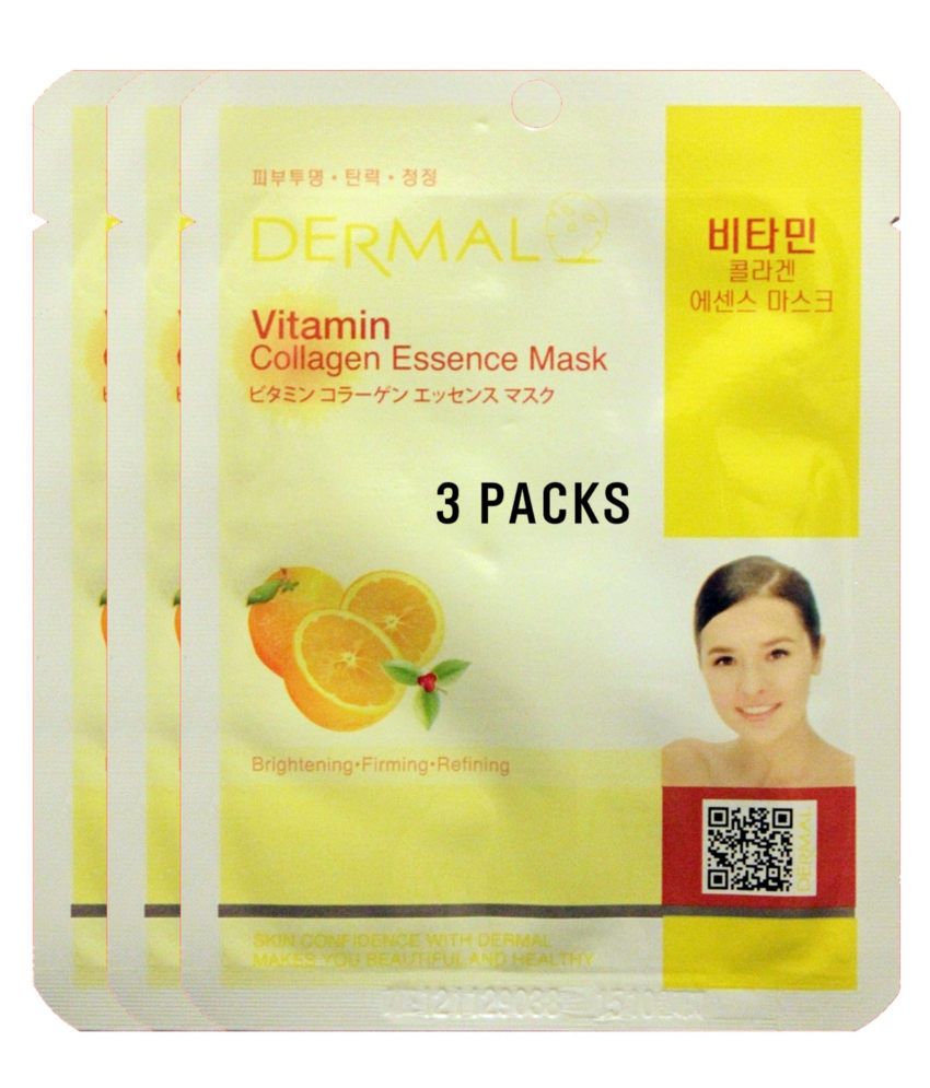 Dermal Vitamin Collagen Essence Face Mask (3 Pieces) Buy Dermal