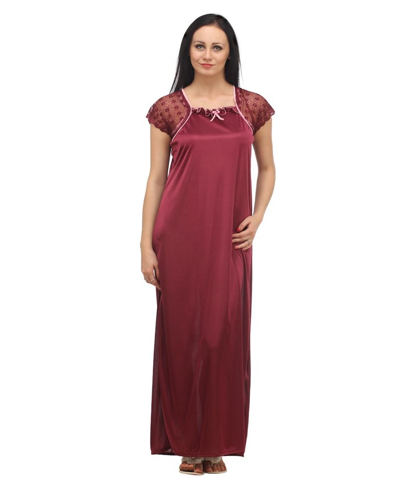 Buy Klamotten Red Satin Nighty Online at Best Prices in India - Snapdeal