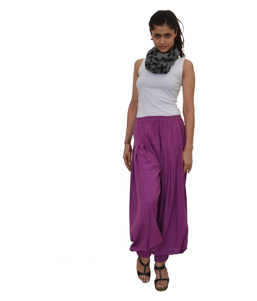 Attire Purple Cotton Dhoti Pants 