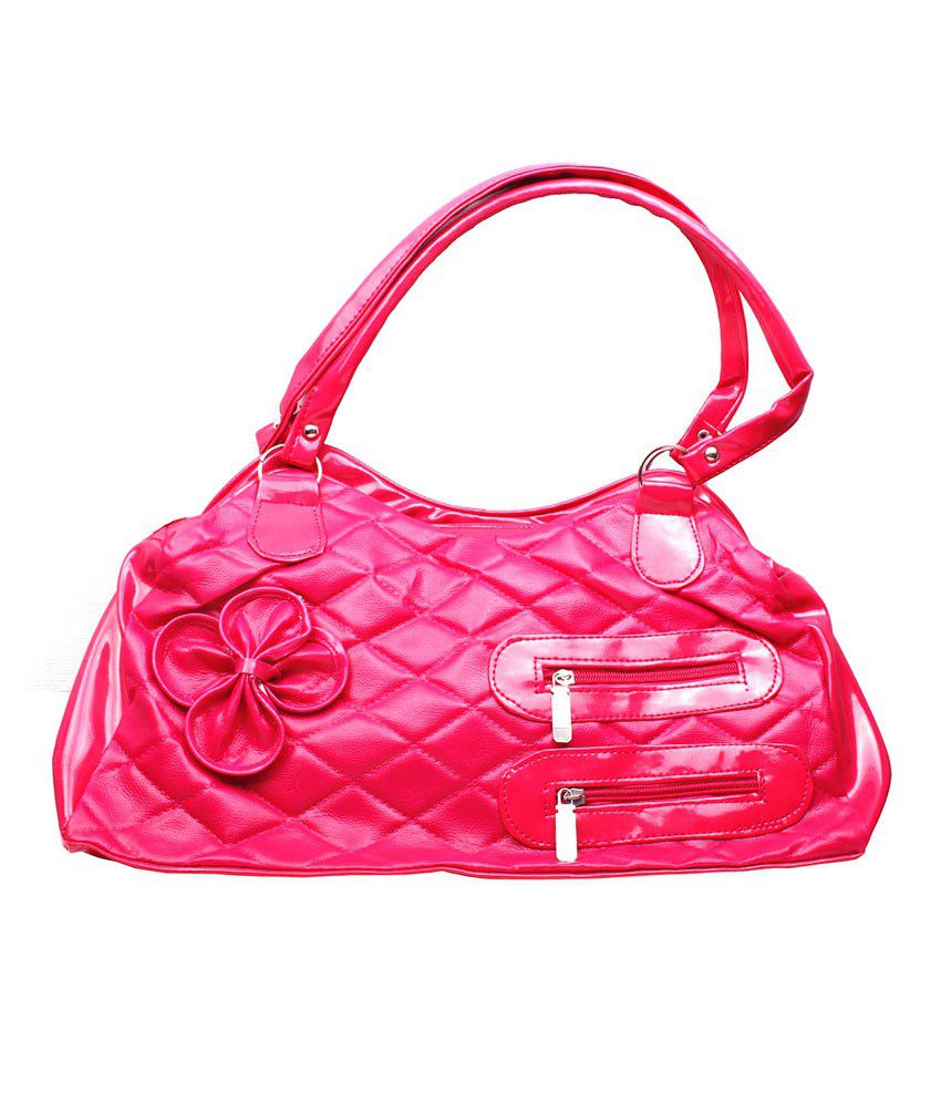 Qnq Dark Pink Flower Design Handbag For Ladies - Buy Qnq Dark Pink ...