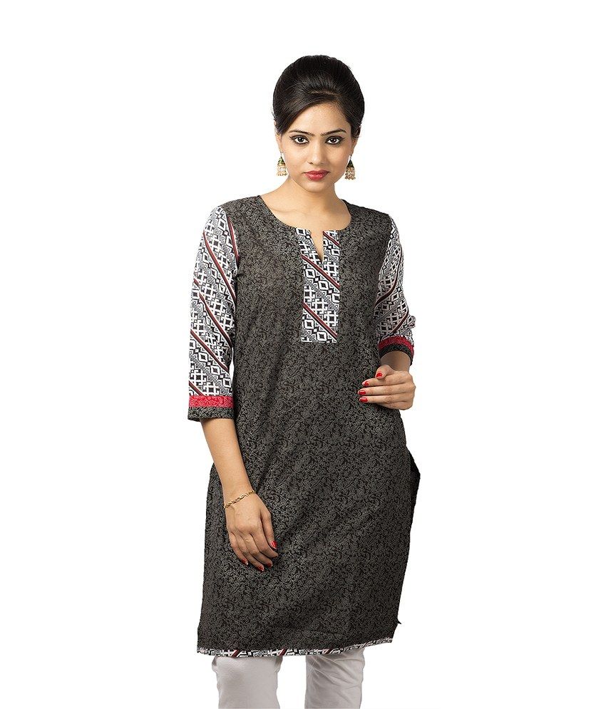 K K Export Multicolor Cotton Round Neck Printed Kurti - Buy K K Export ...