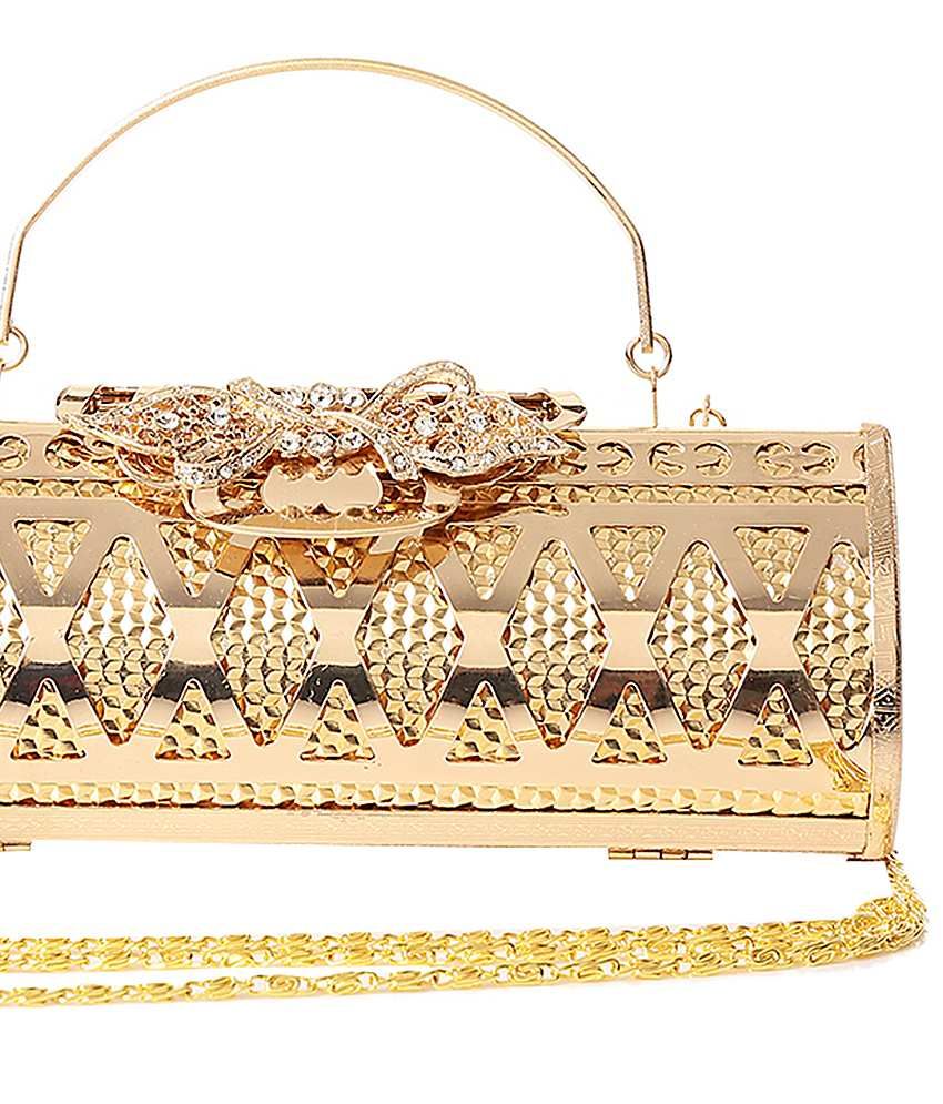 Buy bLingz Dazzling Golden Box Clutch at Best Prices in India Snapdeal