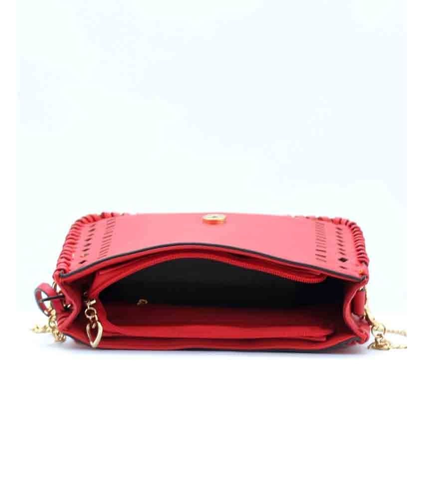Diana Korr Maroon Faux Leather Sling Bag Buy Diana Korr Maroon Faux