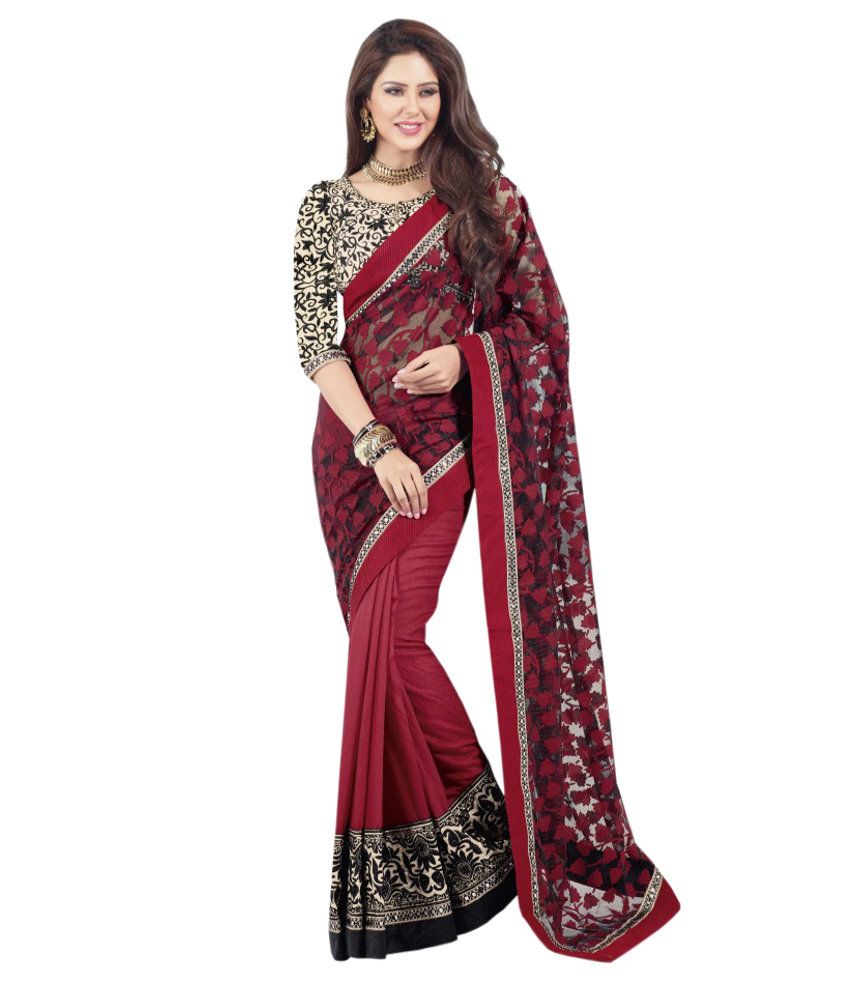 net saree embroidered