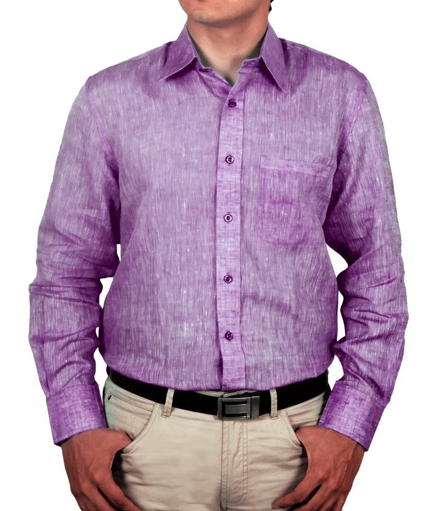 purple linen trousers