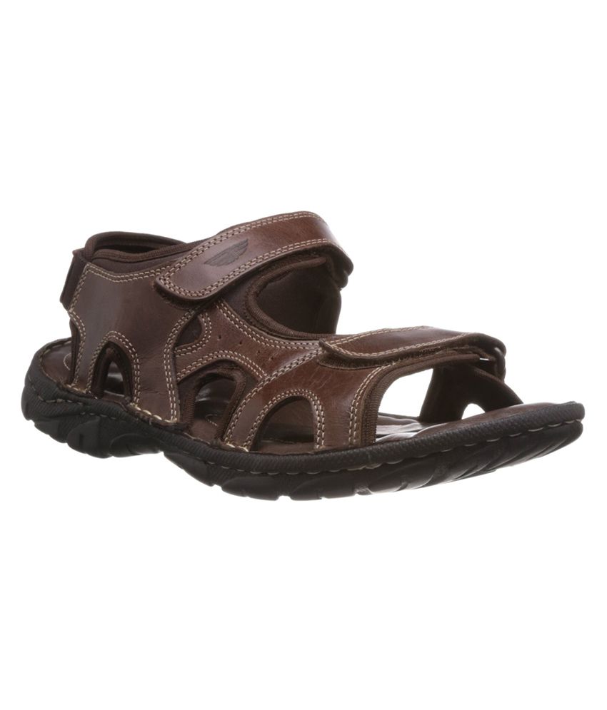 Red Tape Brown Leather Velcro Sandals - Buy Red Tape Brown Leather ...