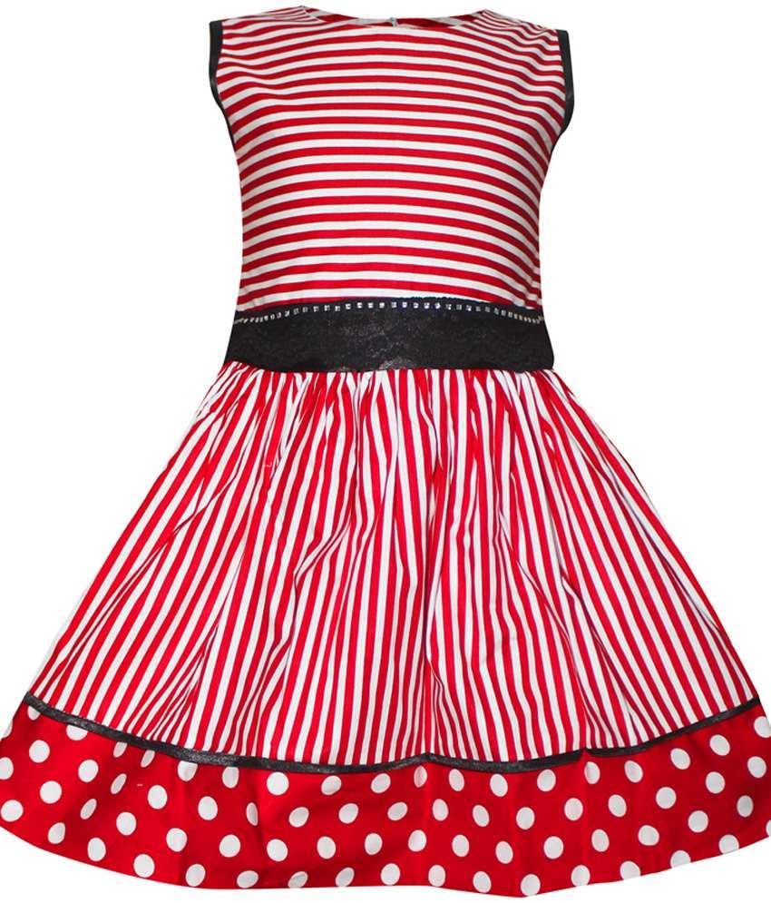red cotton frock