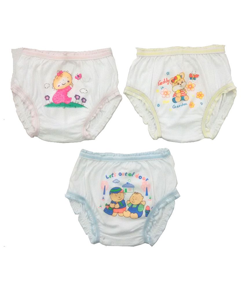 Sukhad White Coloured Panties For Kids - Set Of 3 - Buy Sukhad White ...