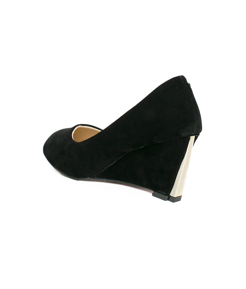 black wedge party shoes