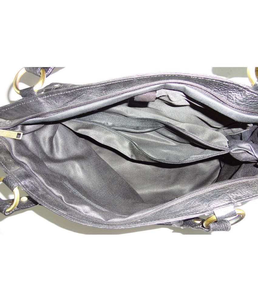 Starco Designer Black Leather Tote Handbag Buy Starco Designer Black