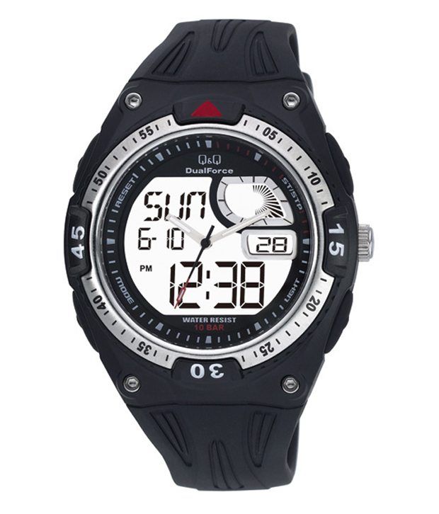 simple black digital watch