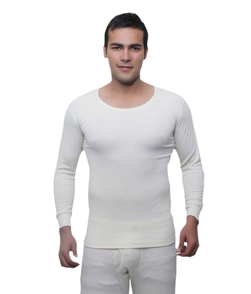 Groversons - White Cotton Men's Thermal Tops ( Pack of 1 ) - Buy ...