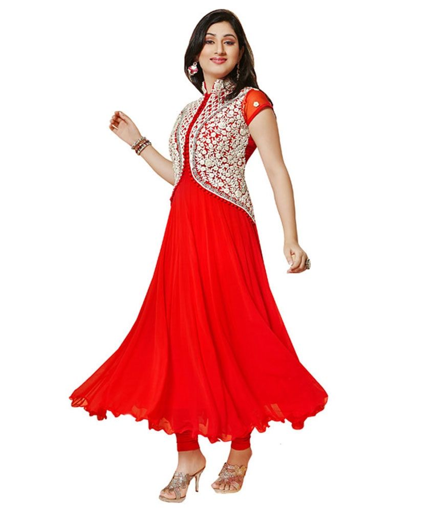 buy red anarkali online