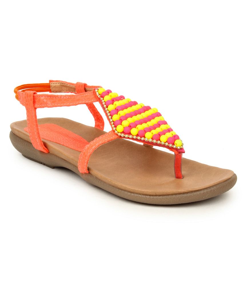 Anaya Orange Sandal Price in India- Buy Anaya Orange Sandal Online at ...