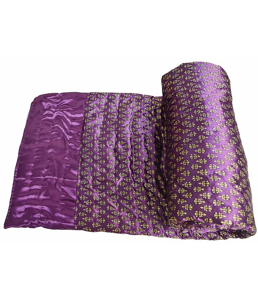RajasthaniKart Double Jaipuri Razai Soft Silk Sattin with golden work