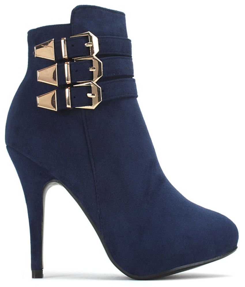 Get Glamr Blue Stiletto Boots Price in India- Buy Get Glamr Blue ...