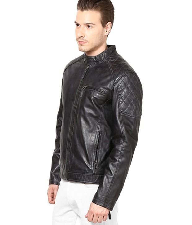 Aditi Wasan Genuine Leather Biker quilted Black Jacket - Buy Aditi ...