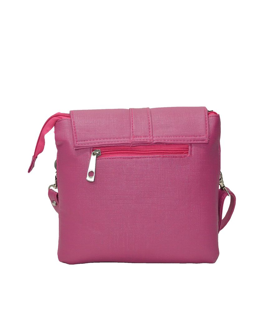Utsukushii Pink Pu Sling Bag - Buy Utsukushii Pink Pu Sling Bag Online ...