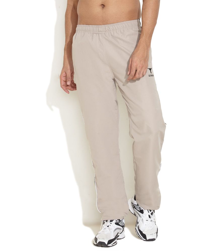 Le Bison Beige Morning Walk Track Pants 