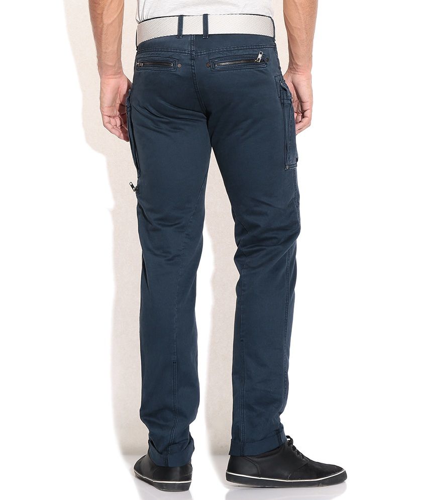 blue cargo trousers