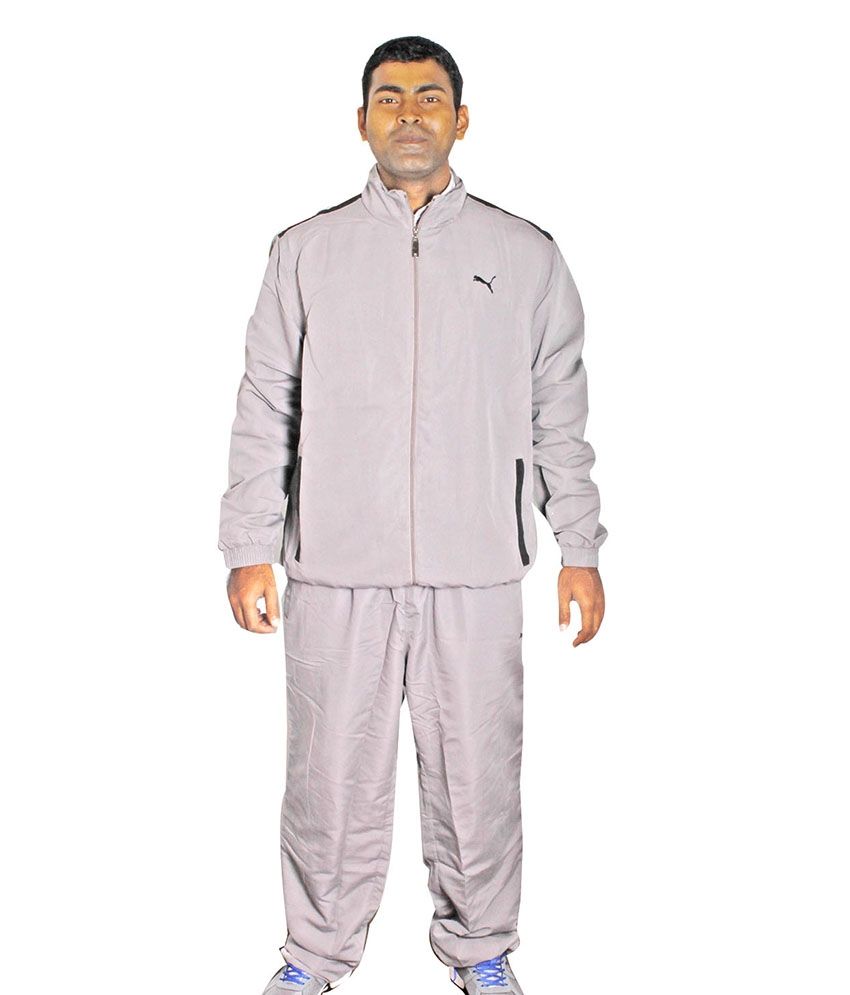 grey puma tracksuit junior