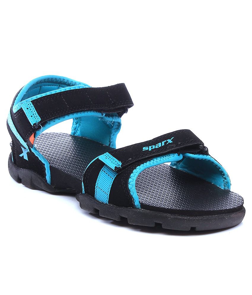 sparx black floater sandals