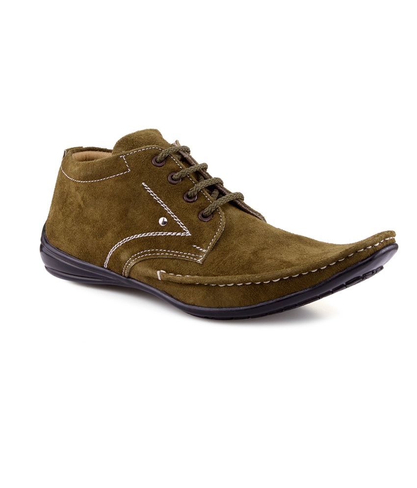 V 5 Khaki Nubuck Leather Casual Shoes For Men - Buy V 5 Khaki Nubuck ...